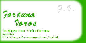 fortuna voros business card