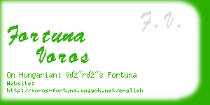 fortuna voros business card